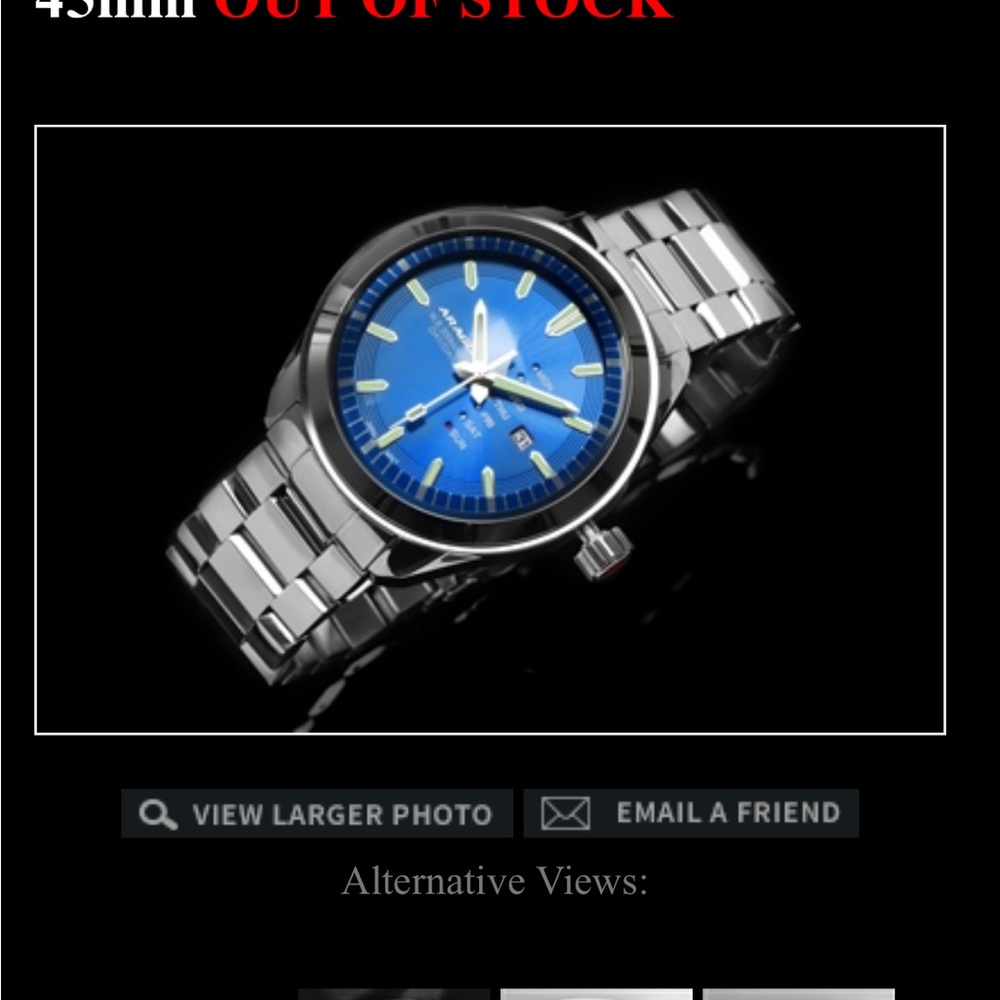 Stainless Steel Bracelet Watch with Blue Dial
